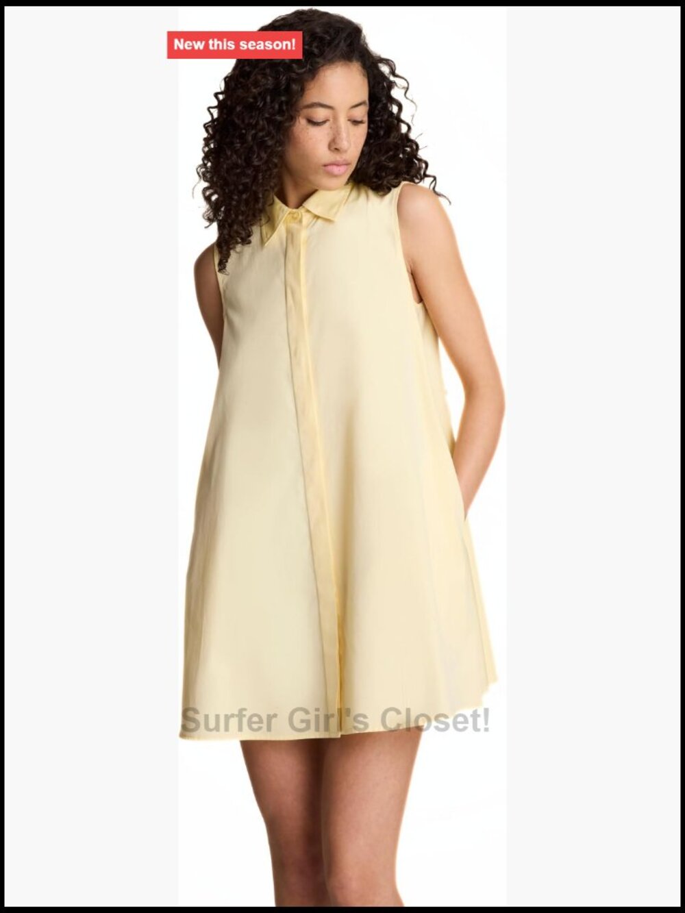 Sleeveless Trapeze Mini Dress Cotton Elastane Work Professional